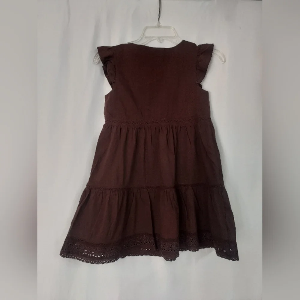 Gap Teen Cap Sleeves Brown Tiered Dress. Size 8